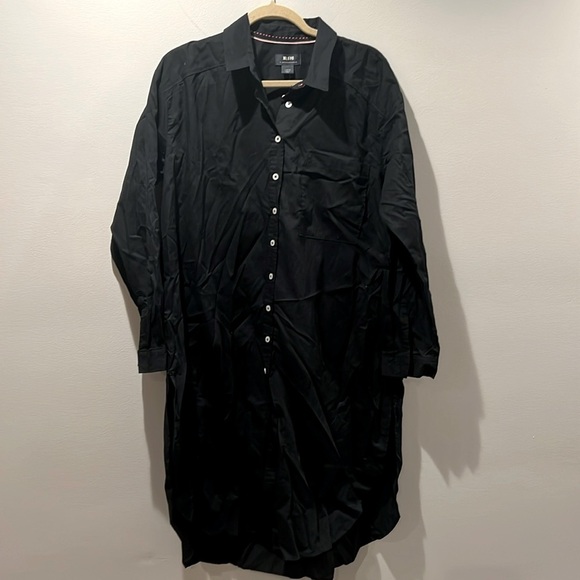 Maeve Midnight Black Button-Down Midi Dress - Picture 1 of 8